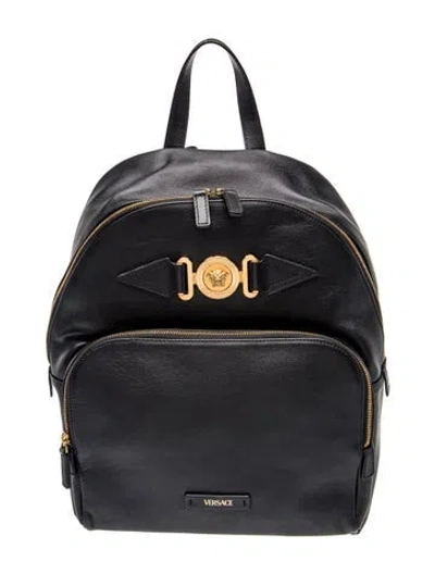 Pre-owned Versace Medusa Backpack In Blue