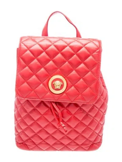 Pre-owned Versace Medusa Backpack In Red