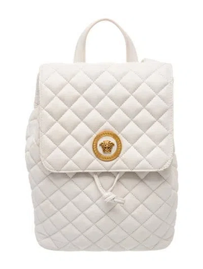 Pre-owned Versace Medusa Backpack In White