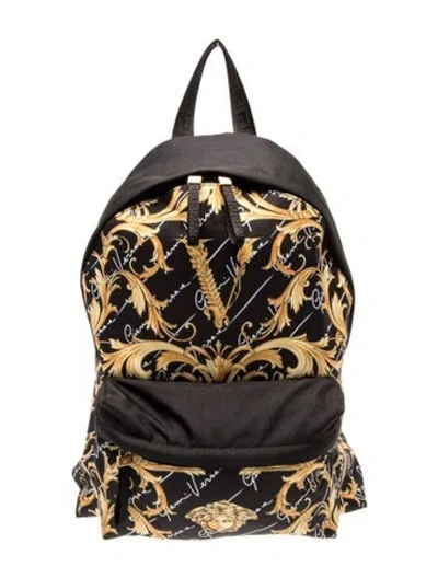 Pre-owned Versace Medusa Backpack In Yellow