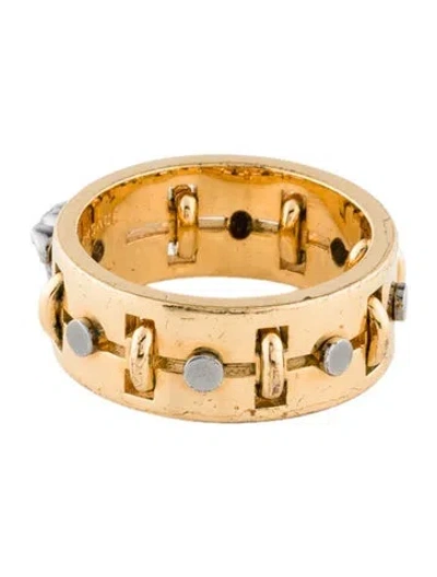 Pre-owned Versace Medusa Band Ring In Multi