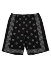 Versace Medusa Bandana Shorts In White/black