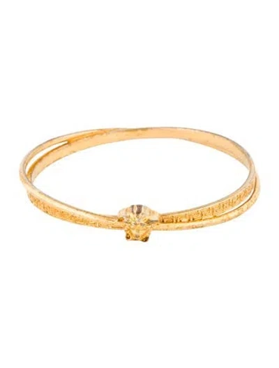 Pre-owned Versace Medusa Bangle Bracelet, 8" In Multicolor