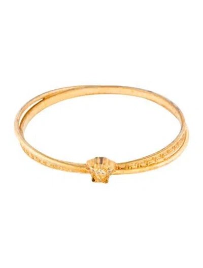 Pre-owned Versace Medusa Bangle Bracelet, 8.25" In Multicolor