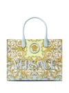 Versace La Medusa Printed Large Tote Bag In Blue