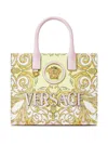 Versace Baroque Print Tote Bag Shoulder Strap Handles In Multi