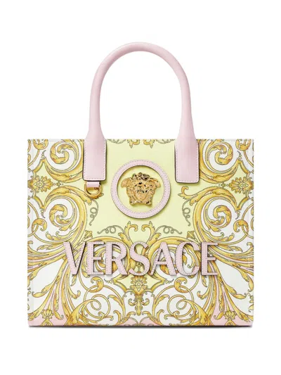 Versace Medusa Barocco-print Tote Bag In Pink