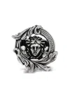Versace Medusa Head Motif Ring In Silver