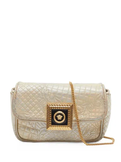 Pre-owned Versace Medusa Barocco Shoulder Bag In Gold