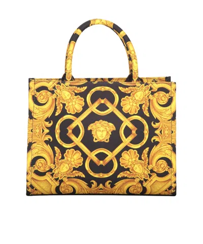 Versace Medusa Barocco Tote Bag In Black