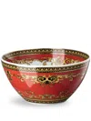 Versace Medusa Baroque-pattern Porcelain Bowl In Red