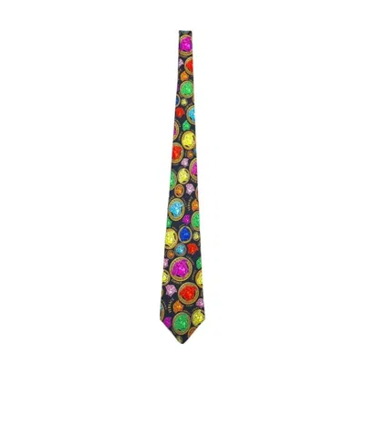 Versace Medusa Baroque Tie In Multicolor