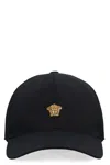 Versace Medusa Embroidered Cotton Drill Adjustable Baseball Cap In Black
