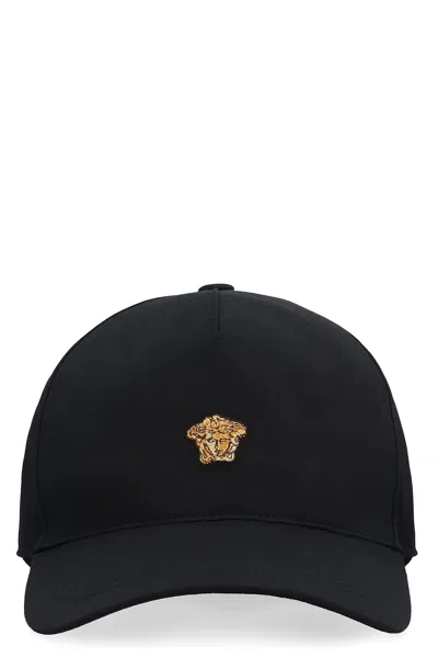 Versace Medusa Patch Baseball Cap In Black