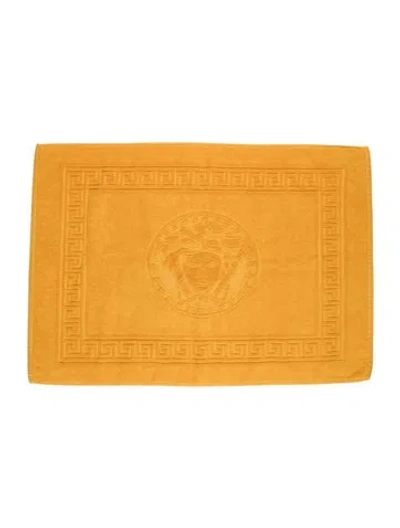 Pre-owned Versace Medusa Bath Mat In Yellow