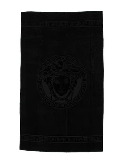Pre-owned Versace Medusa Bath Sheet In Black