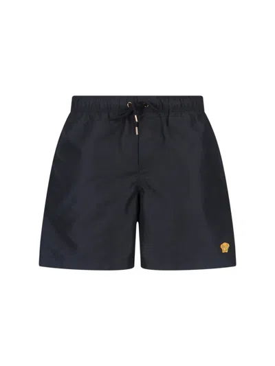 Versace Medusa Beach Shorts In Black