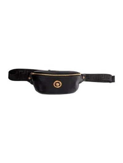 Pre-owned Versace Medusa Belt Bag In Black