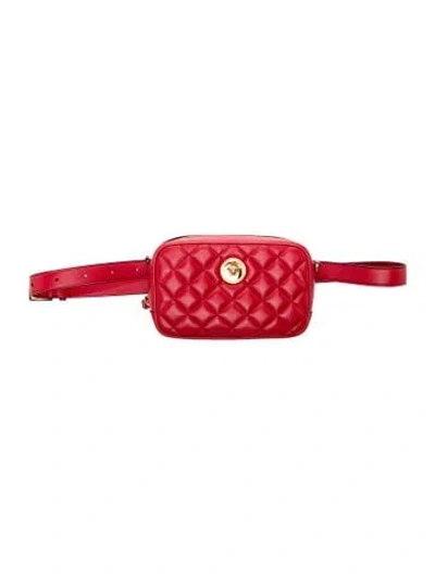 Pre-owned Versace Medusa Belt Bag In Red