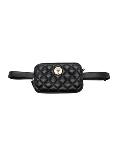 Pre-owned Versace Medusa Belt Bag W/ Tags In Black
