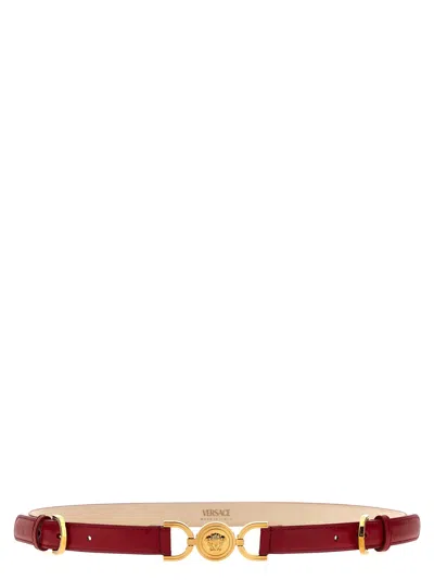 Versace Red Medusa Logo Buckle Belt