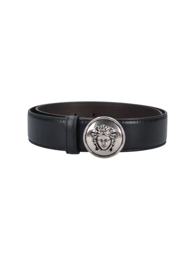 Versace Medusa Biggie Belt In Black