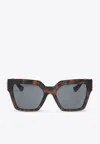 Versace Square-frame Sunglasses In Gray