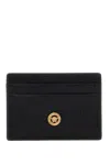 Versace Medusa Leather Card Case In Black- Gold (black)