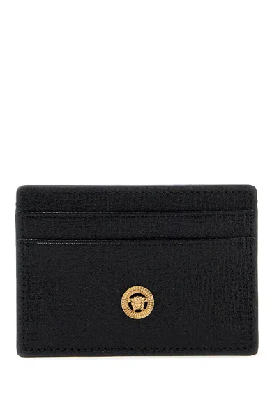 Versace Leather Card Case In Black