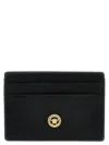 Versace Black Leather Medusa Biggie Card Holder In Black