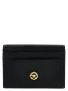 Versace Black Leather Medusa Biggie Card Holder In Black