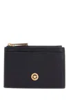 Versace Black Leather Card Holder In Black