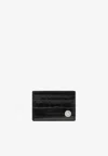 Versace Medusa Biggie Cardholder In Croc-embossed Leather In Black