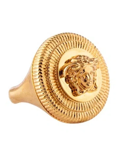 Pre-owned Versace Medusa Biggie Cocktail Ring In Multi
