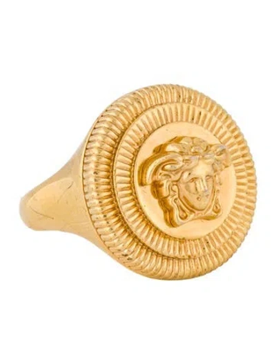 Pre-owned Versace Medusa Biggie Cocktail Ring In Multicolor