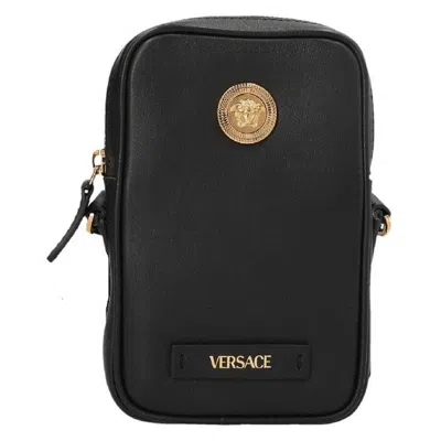 Versace Medusa Biggie Crossbody Bag In Black