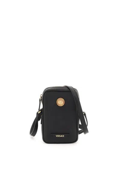 Versace Medusa Biggie Crossbody Phone Holder In Black