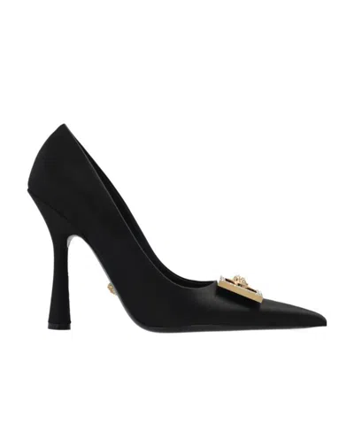 Versace Medusa Biggie Crystal-embellished Pumps In Black