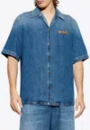 Versace Medusa Biggie Denim Jacket In Blue