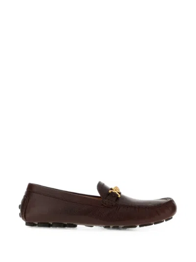 Versace Medusa Biggie Driving Loafers In Brown