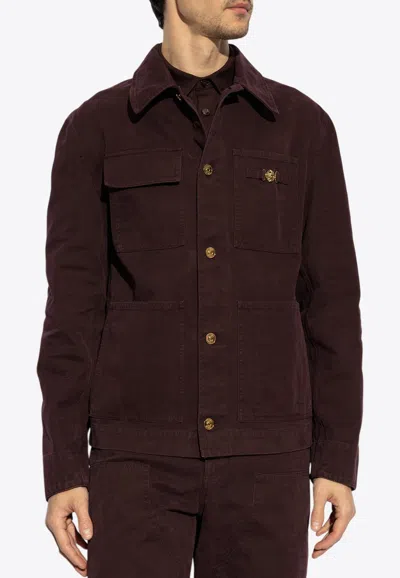Versace Medusa Biggie Field Jacket In Bordeaux