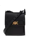 Versace Medusa Biggie Foldover Top Crossbody Bag In Blackgold