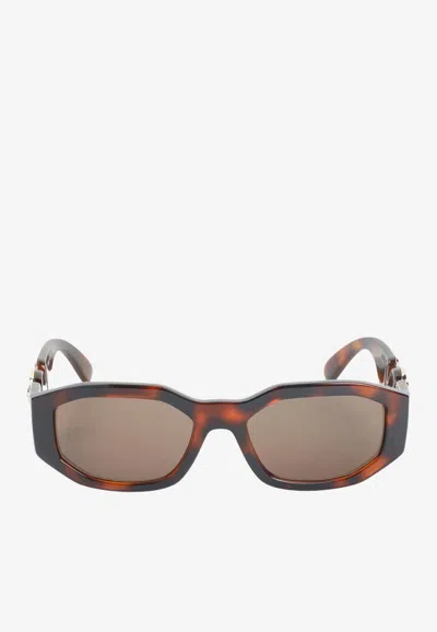 Versace Medusa Biggie Geometric Sunglasses In Neutral