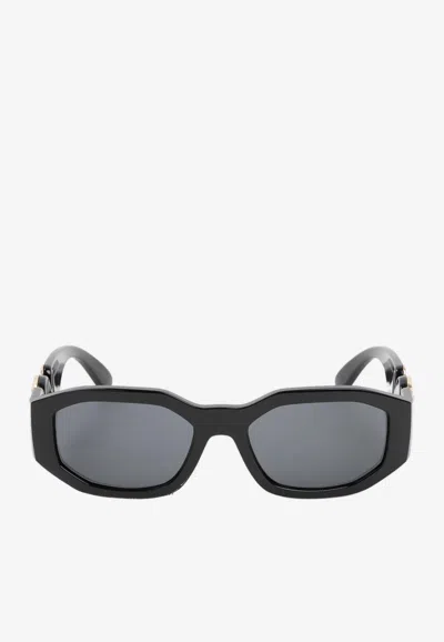 Versace Medusa Biggie Geometric Sunglasses In Burgundy