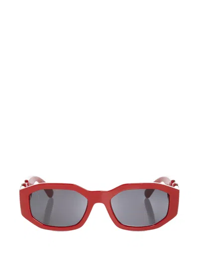 Versace Medusa Biggie Geometric-frame Sunglasses In Red