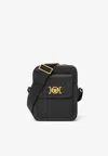 Versace Medusa Biggie Grained Leather Messenger Bag In Black