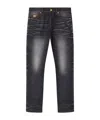 Versace Denim Jeans With Faded Effect And Contrast Stitching In Black