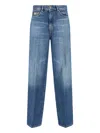Versace Straight Trousers With Pockets And Loops In Blue