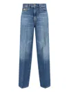 Versace Straight Trousers With Pockets And Loops In Blue
