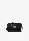 Versace Medusa Biggie Leather Messenger Bag In Black